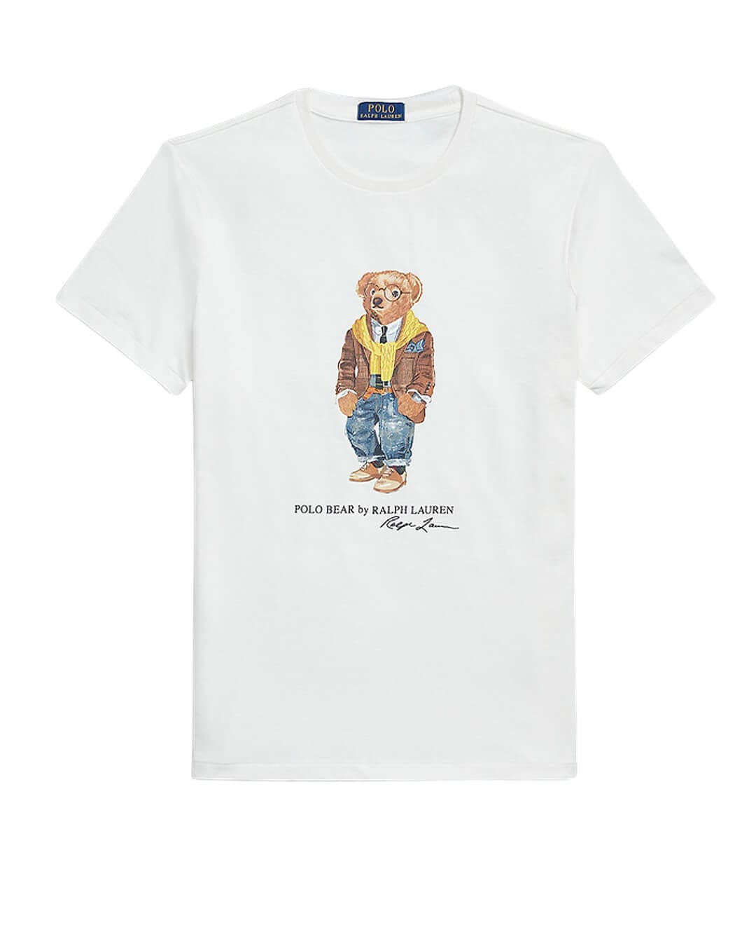 Polo Ralph Lauren T-Shirts Polo Ralph Lauren White Custom Slim Fit Polo Bear Jersey  T-Shirt