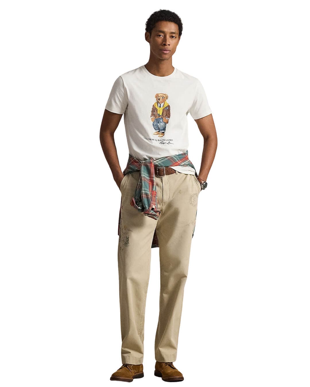 Polo Ralph Lauren T-Shirts Polo Ralph Lauren White Custom Slim Fit Polo Bear Jersey  T-Shirt