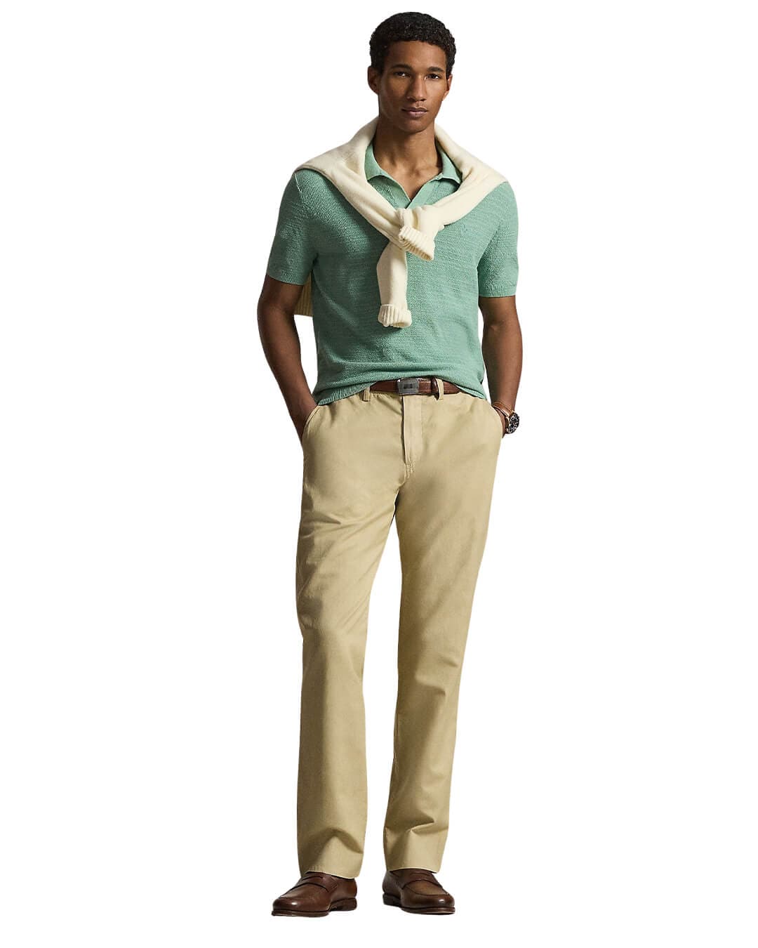 Polo Ralph Lauren Beige Woven Linen Trousers - Bortex Fine Tailoring