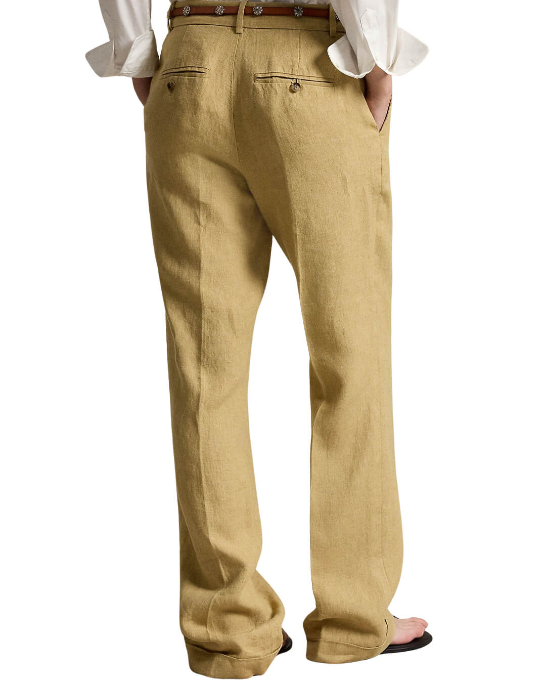 Polo Ralph Lauren Trousers Polo Ralph Lauren Beige  Woven Straight Linen Cotton Trousers