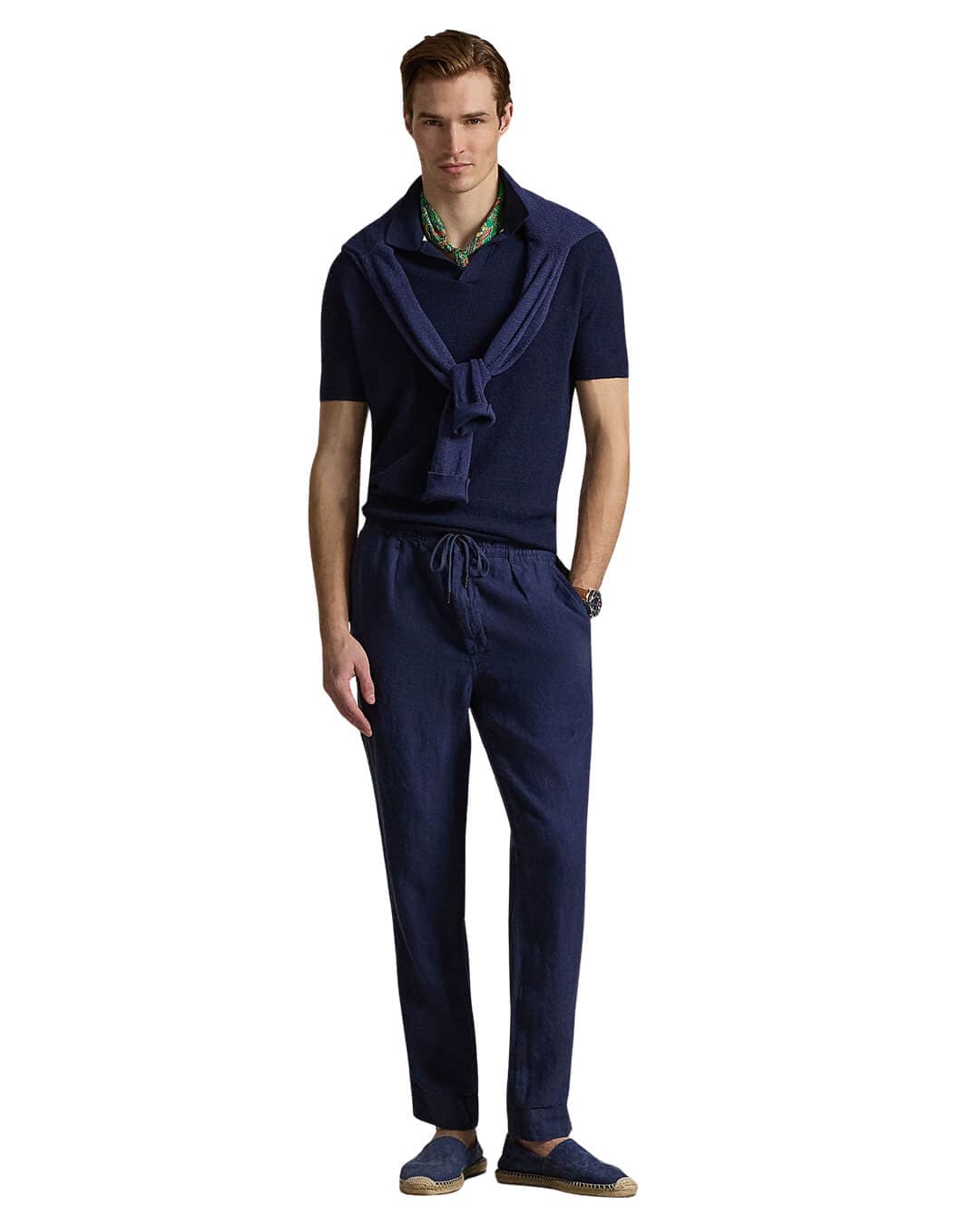 Polo Ralph Lauren Trousers Polo Ralph Lauren Navy Lateef Slim Tapered Fit Linen Trousers