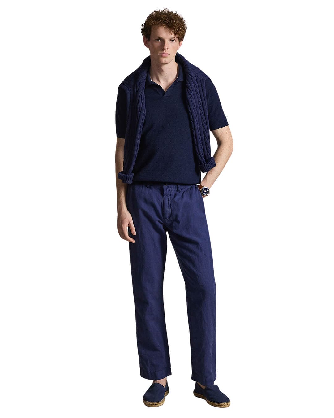 Polo Ralph Lauren Trousers Polo Ralph Lauren Navy  Woven Linen Trousers