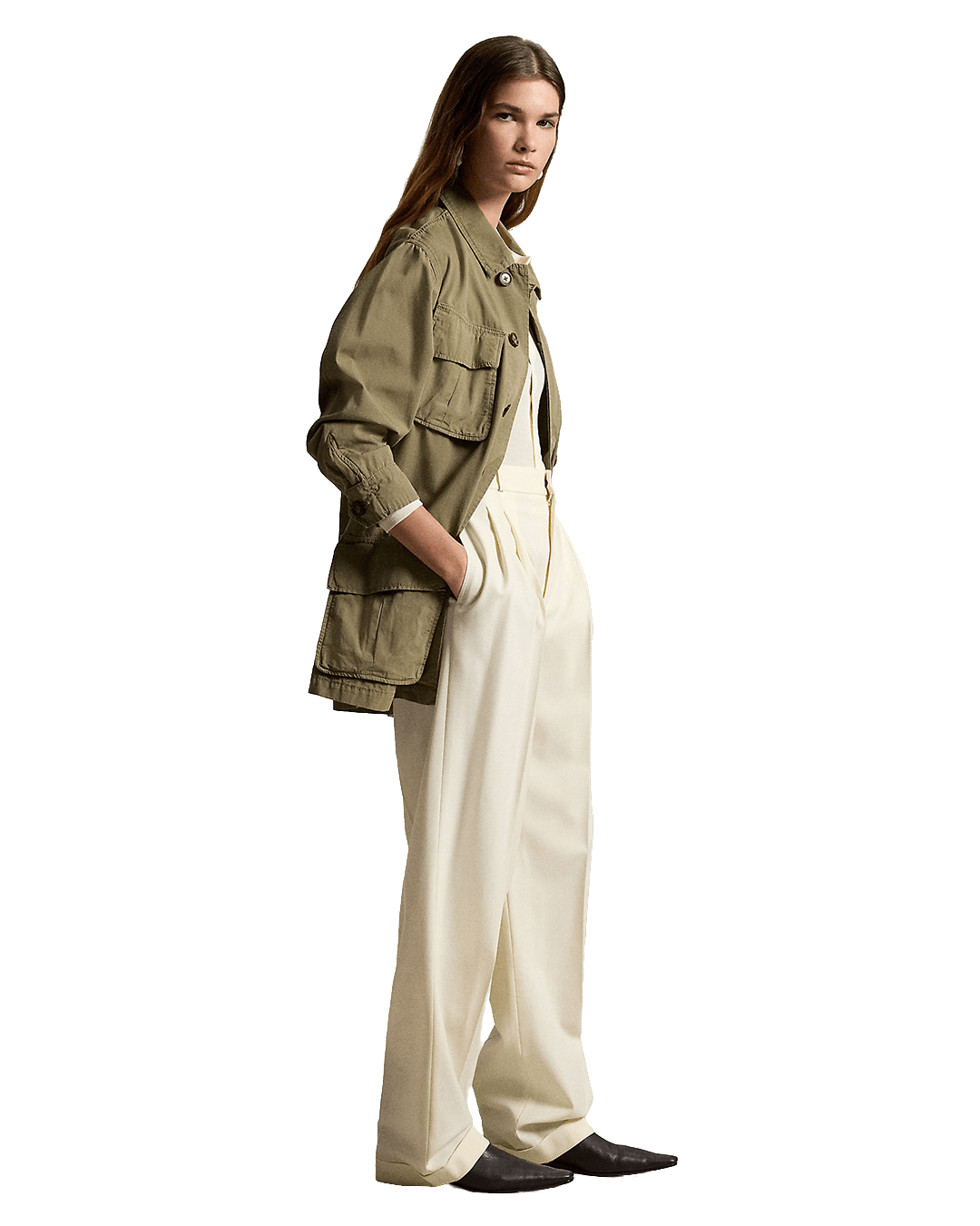 Ralph Lauren Trousers Ralph Lauren Cream Ralph Lauren Bacall Wool-Blend Pant Cream