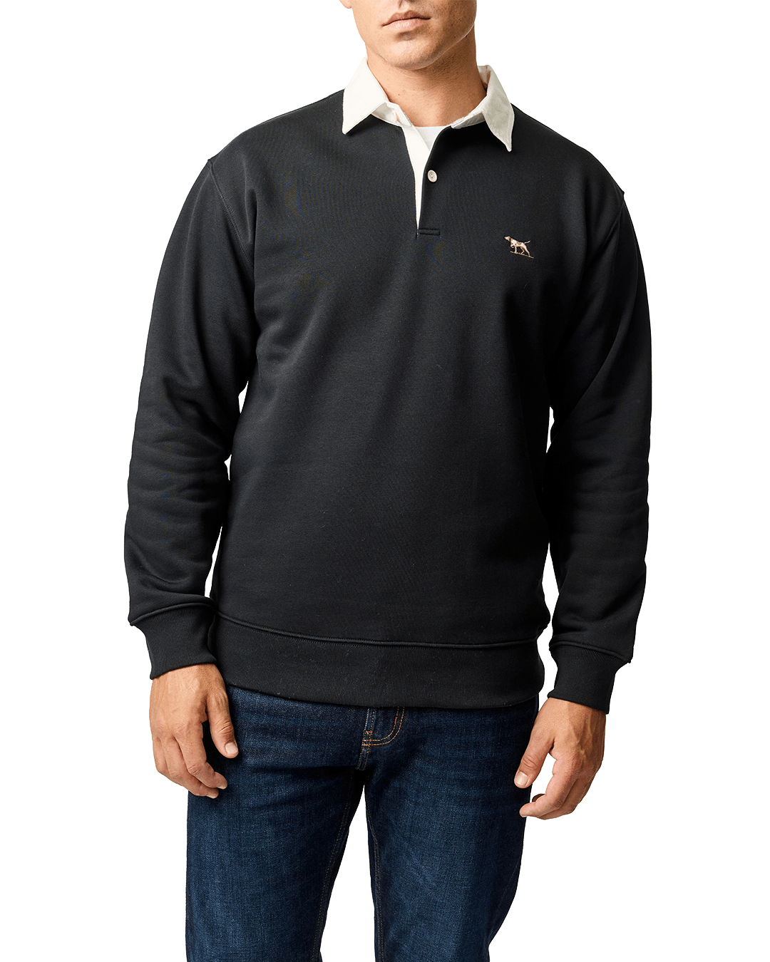 Rodd & Gunn Polo Shirts Rodd & Gunn Black Otago Rugby Shirt