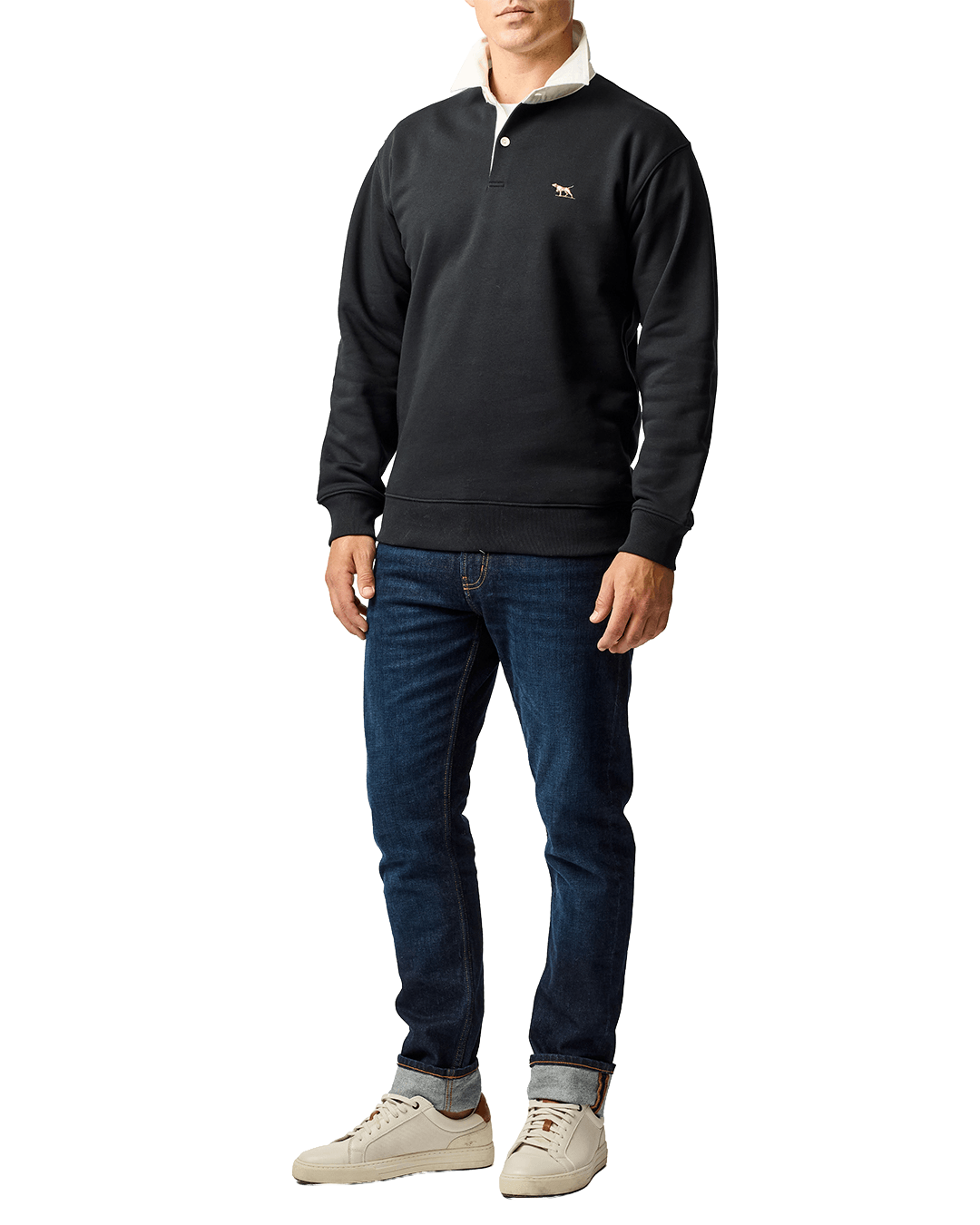 Rodd & Gunn Polo Shirts Rodd & Gunn Black Otago Rugby Shirt
