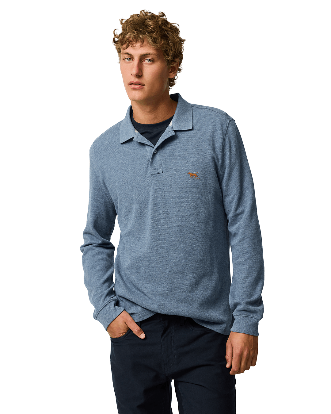 Rodd & Gunn Polo Shirts Rodd & Gunn Chambray Blue Gunn Long Sleeve Polo Shirt