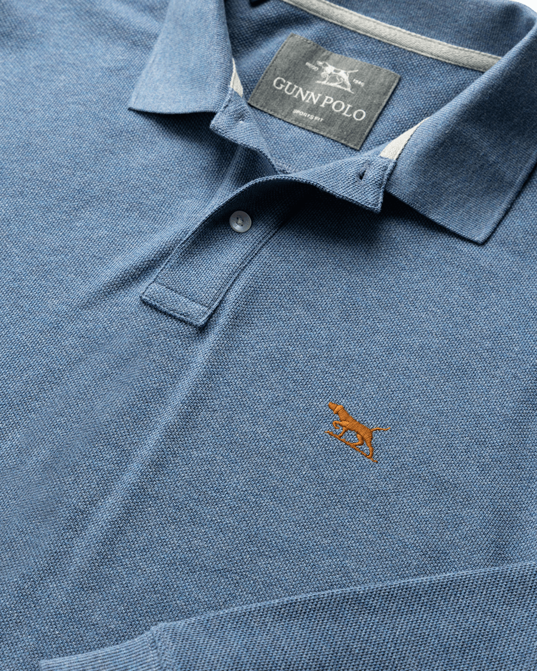 Rodd & Gunn Polo Shirts Rodd & Gunn Chambray Blue Gunn Long Sleeve Polo Shirt