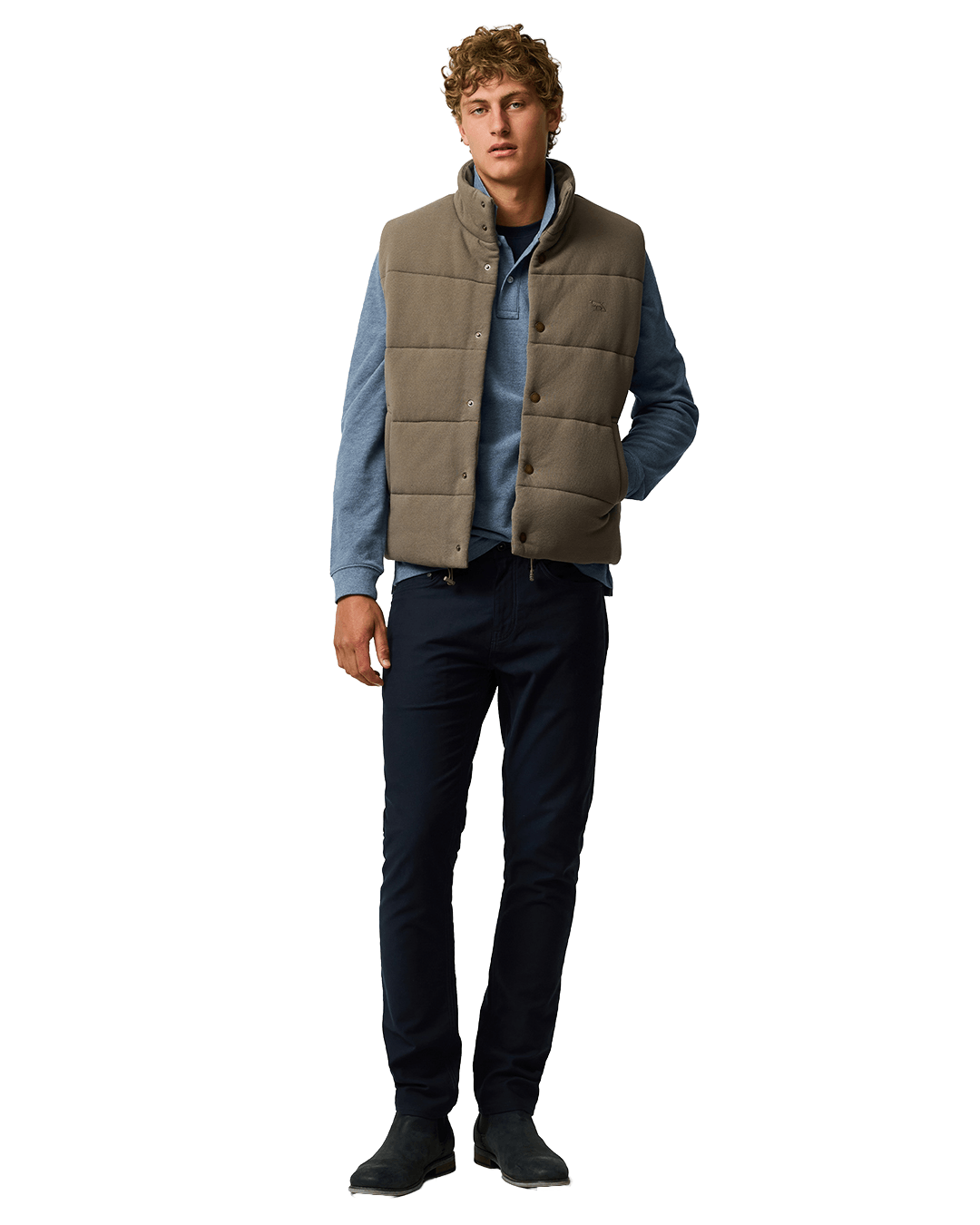 Rodd & Gunn Polo Shirts Rodd & Gunn Chambray Blue Gunn Long Sleeve Polo Shirt