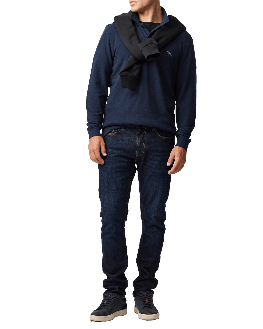 Rodd & Gunn Polo Shirts Rodd & Gunn Eclipse Blue Gunn Long Sleeve Polo Shirt