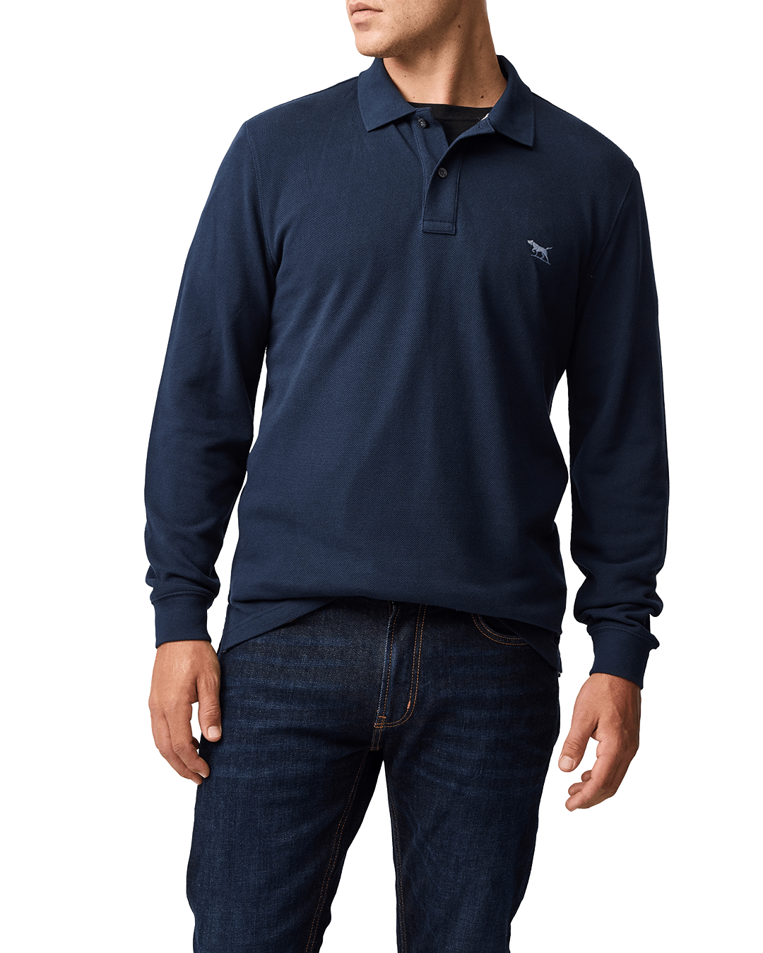 Rodd & Gunn Polo Shirts Rodd & Gunn Eclipse Blue Gunn Long Sleeve Polo Shirt