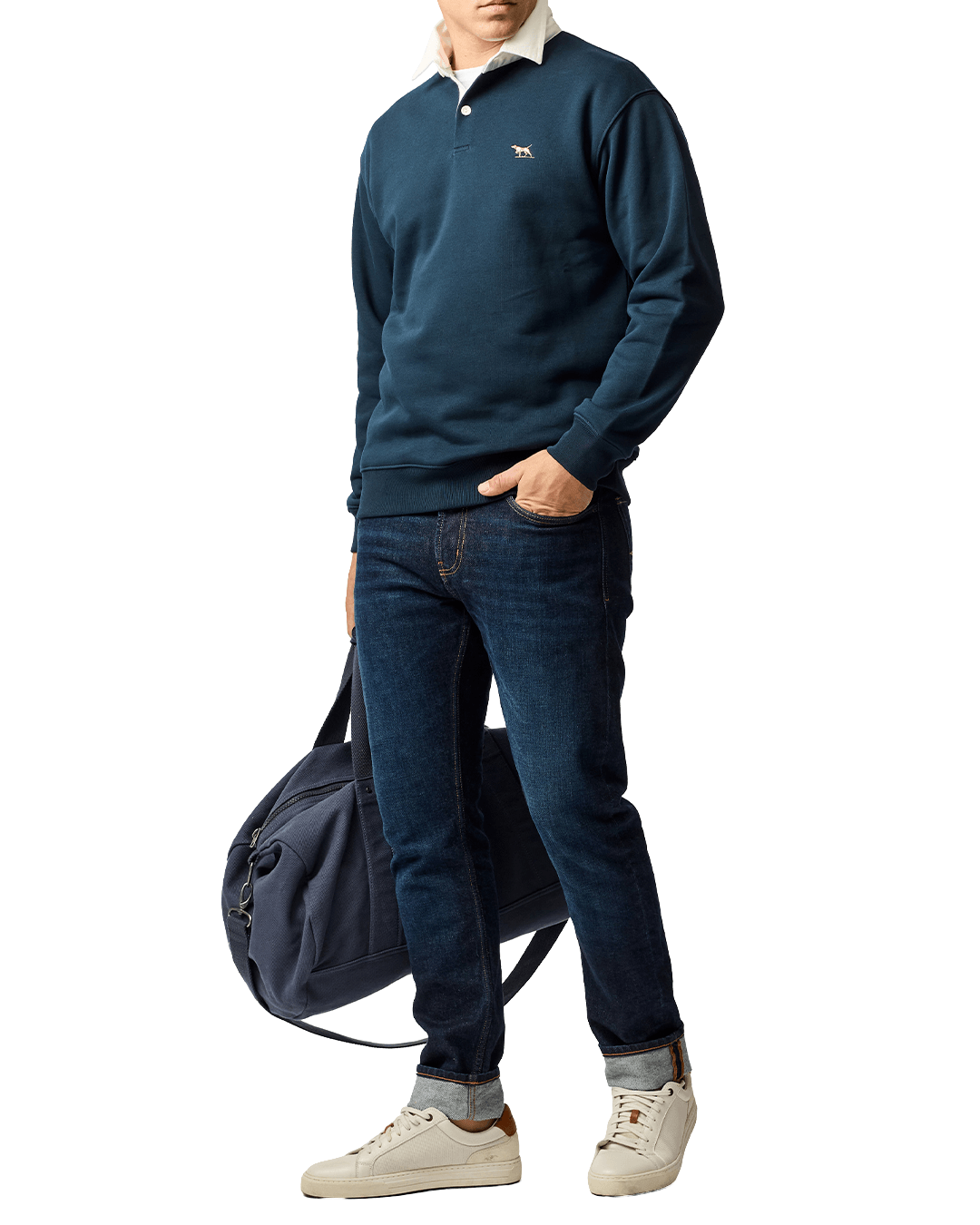 Rodd & Gunn Polo Shirts Rodd & Gunn Eclipse Blue Otago Rugby Shirt