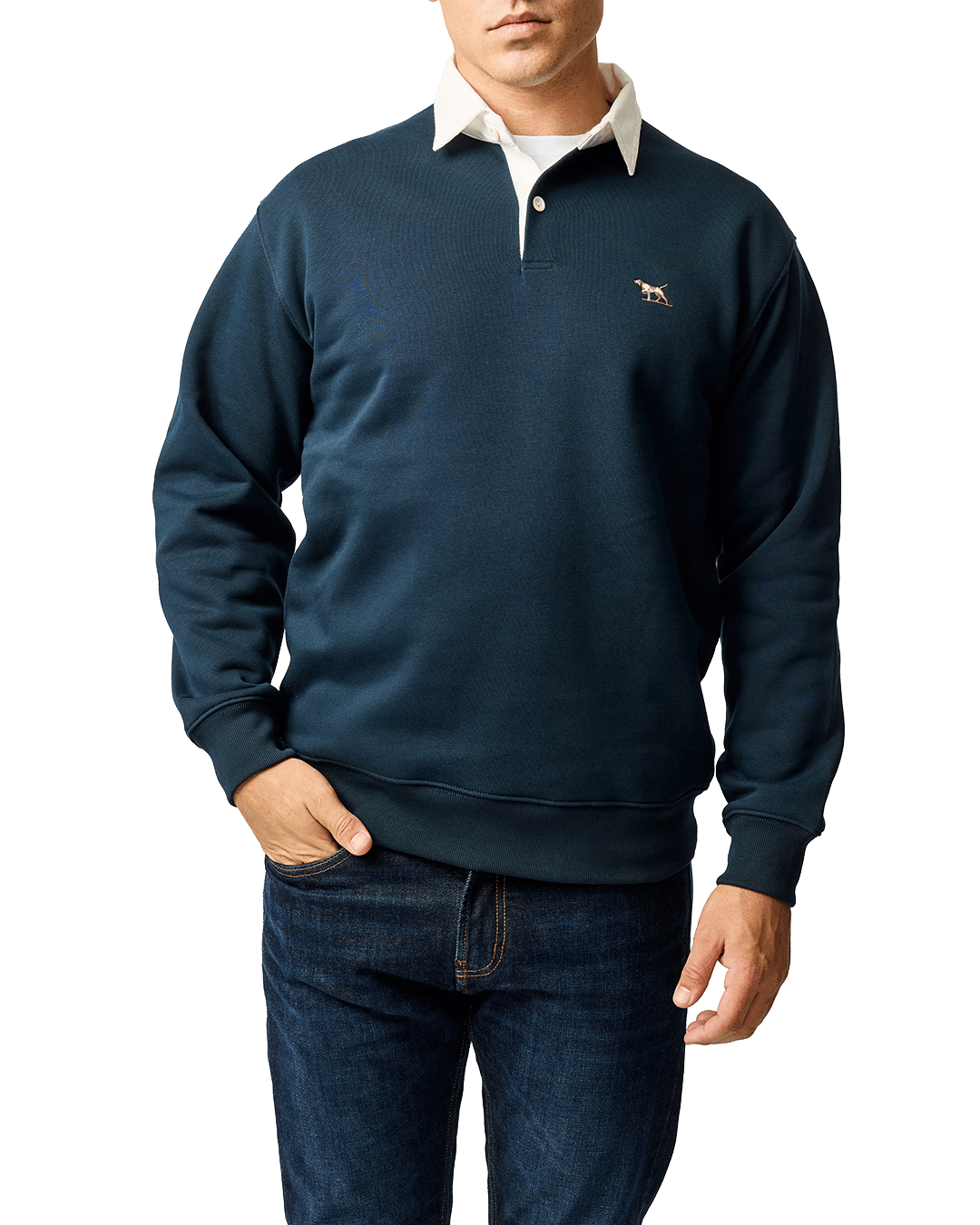 Rodd & Gunn Polo Shirts Rodd & Gunn Eclipse Blue Otago Rugby Shirt