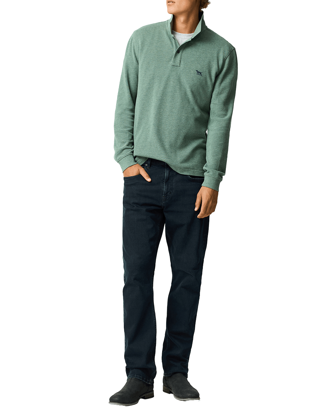 Rodd & Gunn Polo Shirts Rodd & Gunn Fern Green Gunn Long Sleeve Polo Shirt