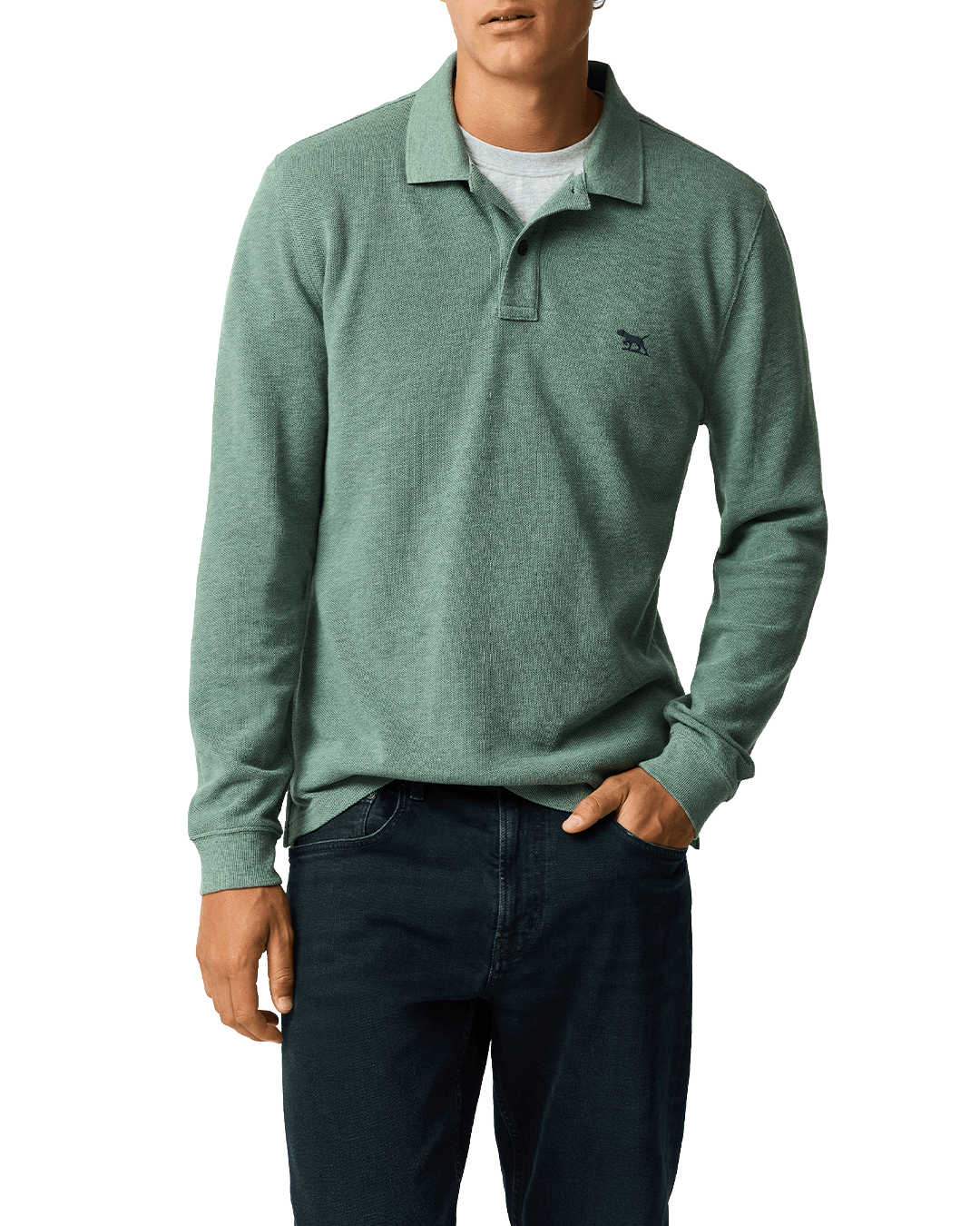 Rodd & Gunn Polo Shirts Rodd & Gunn Fern Green Gunn Long Sleeve Polo Shirt