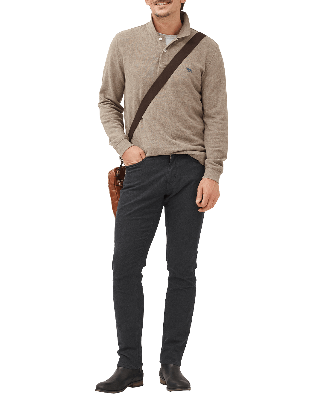 Rodd & Gunn Polo Shirts Rodd & Gunn Latte Gunn Long Sleeve Polo Shirt