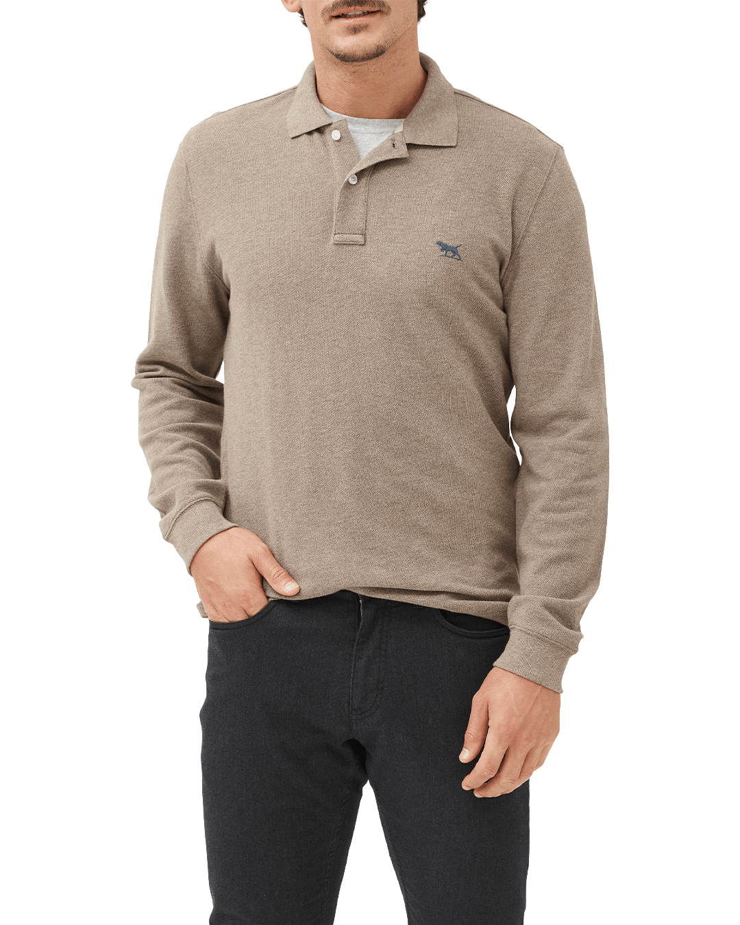 Rodd & Gunn Polo Shirts Rodd & Gunn Latte Gunn Long Sleeve Polo Shirt