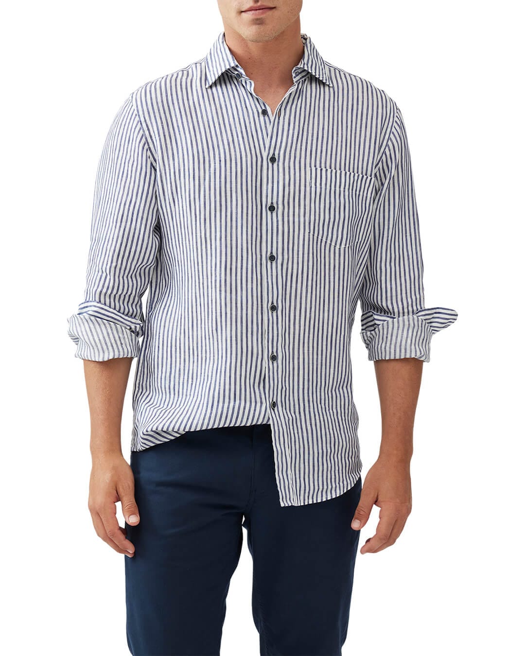Rodd &amp; Gunn Shirts PORT CHARLES SHIRT DEEP OCEAN