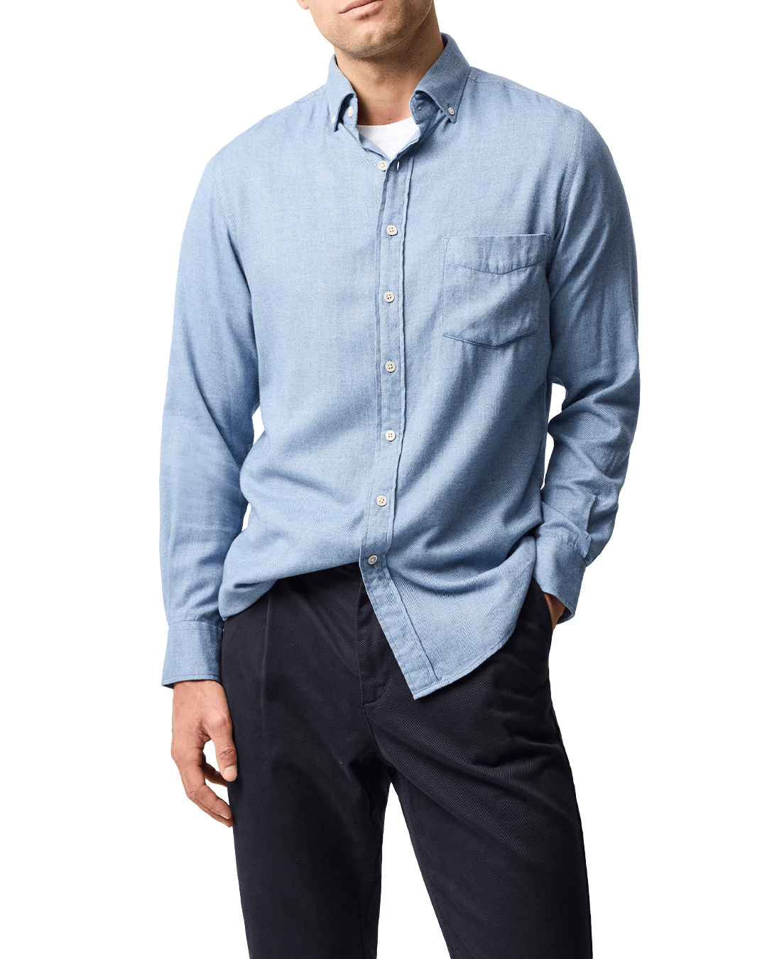 Rodd & Gunn Shirts Rodd & Gunn Chambray Blue Barrhill Long Sleeve Shirt