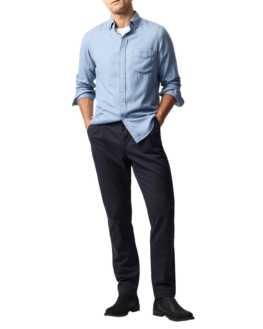 Rodd & Gunn Shirts Rodd & Gunn Chambray Blue Barrhill Long Sleeve Shirt
