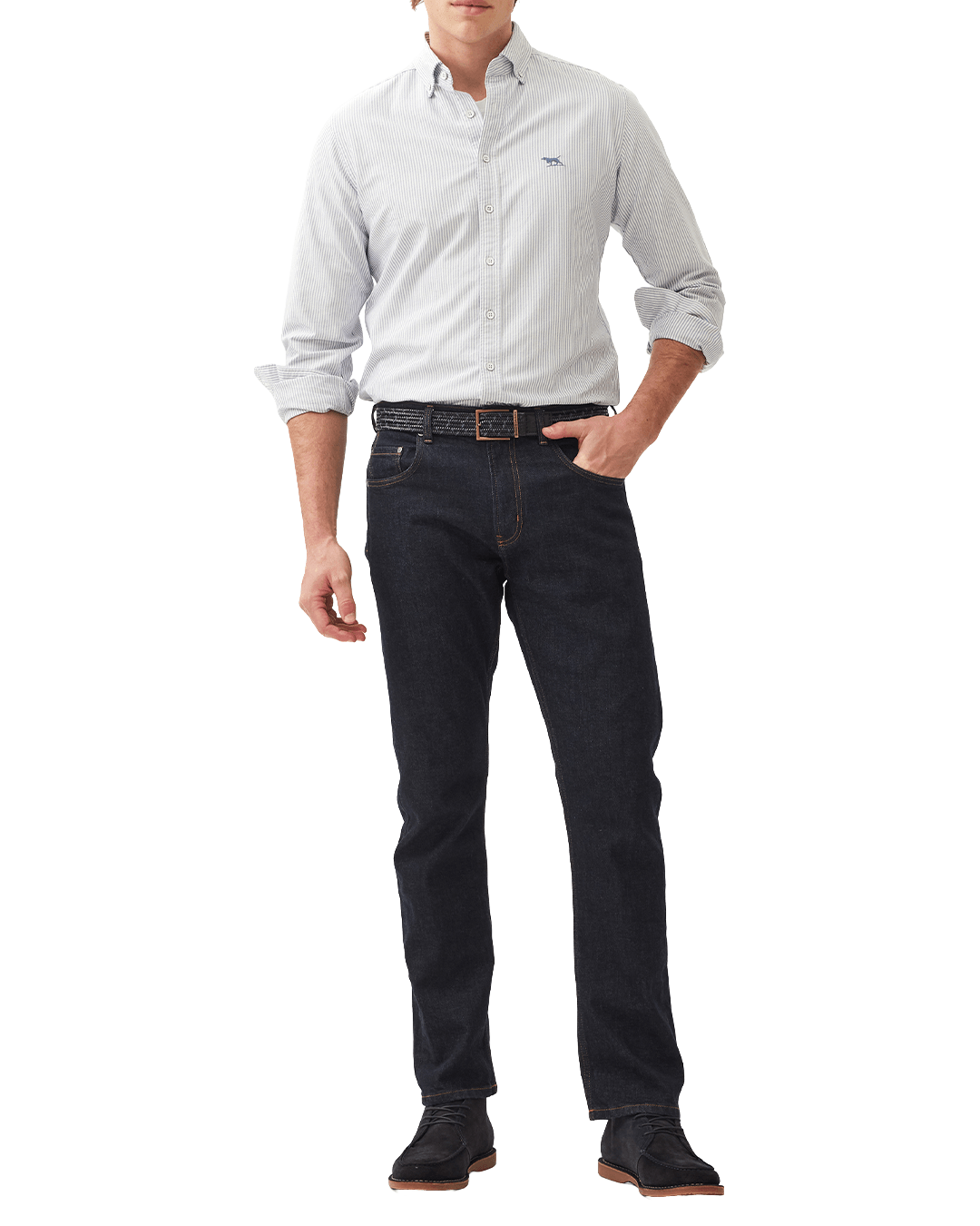 Rodd & Gunn Shirts Rodd & Gunn French Navy Lakeside Stripe Oxford Shirt