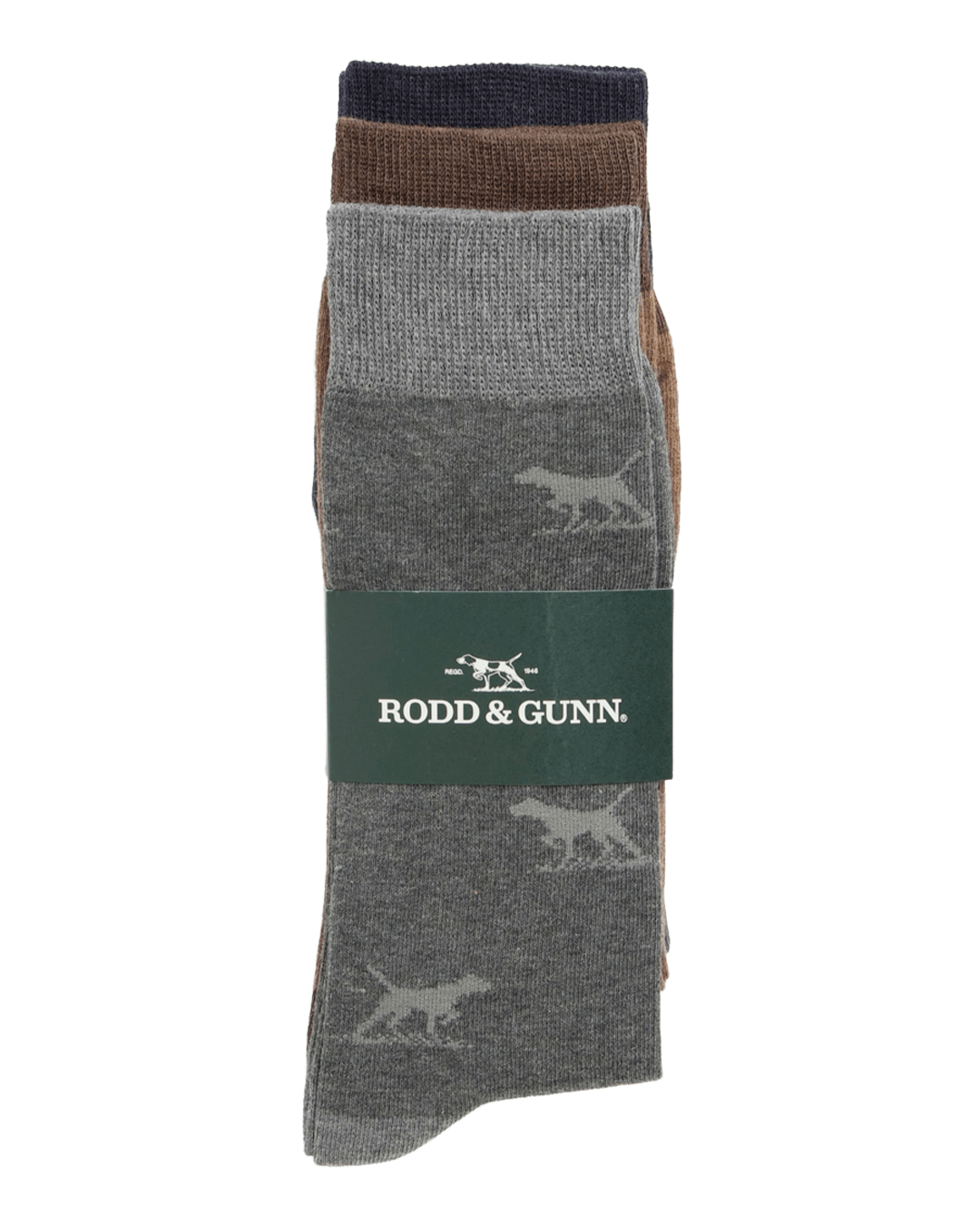 Rodd & Gunn Socks Rodd & Gunn Multicolour Dogs-a-Plenty Socks 3 Pack (Washed)
