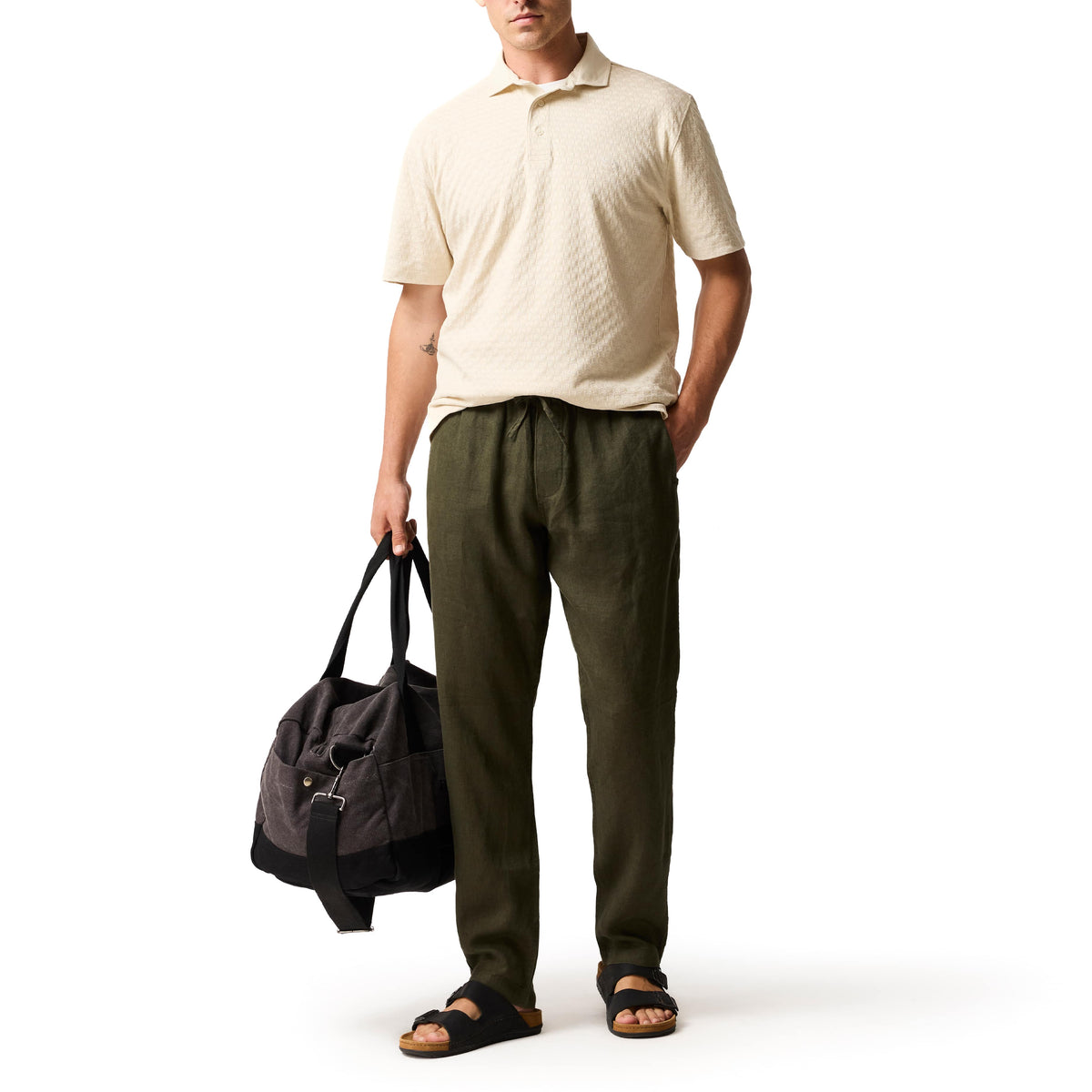 RODD & GUNN Trousers Rodd & Gunn Linen Resort Dark Olive