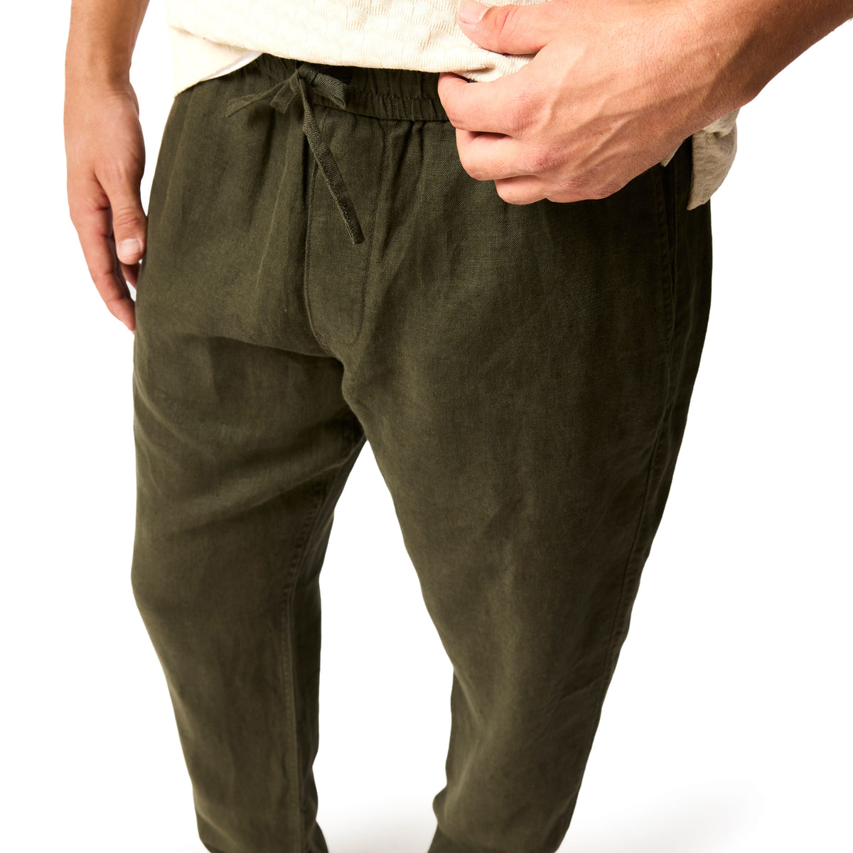 RODD & GUNN Trousers Rodd & Gunn Linen Resort Dark Olive