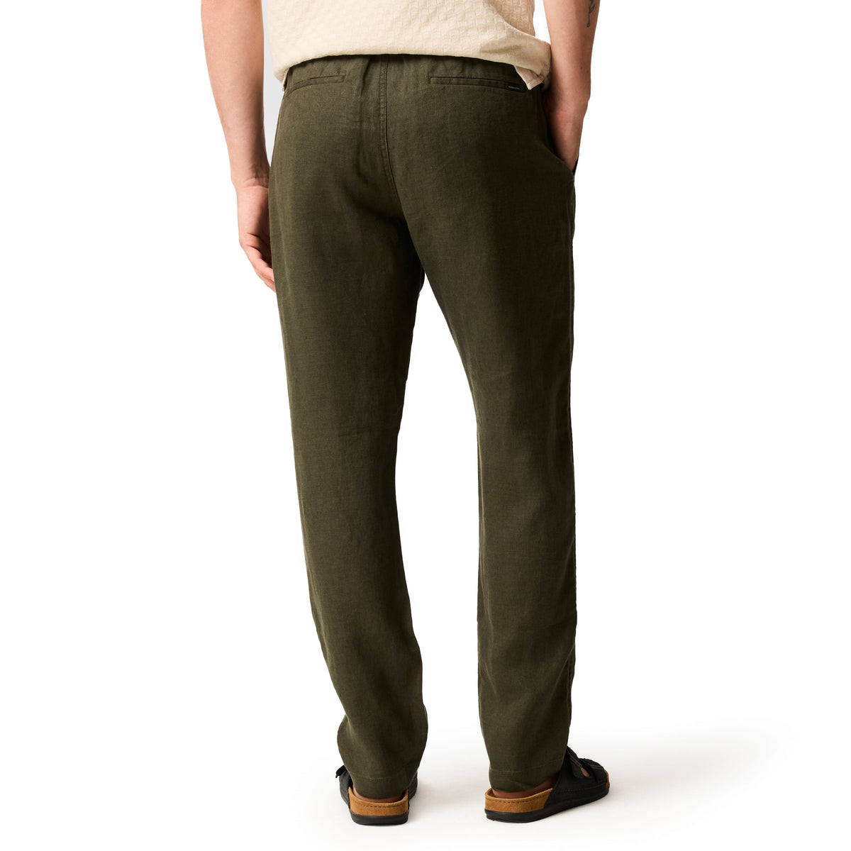 RODD & GUNN Trousers Rodd & Gunn Linen Resort Dark Olive