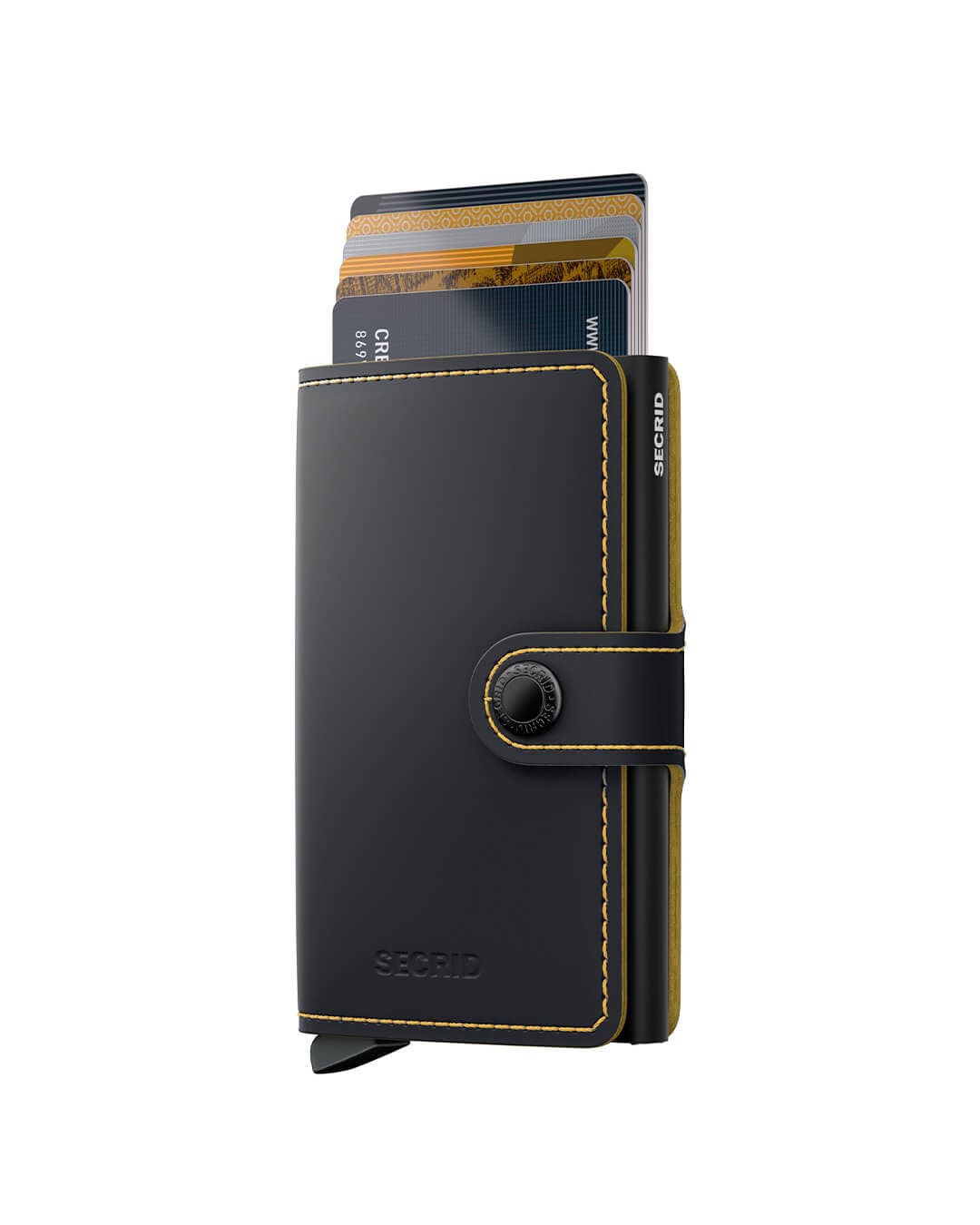 Secrid Wallets One Size Secrid Miniwallet Matte Black &amp; Ochre