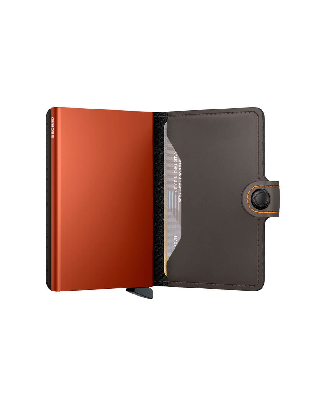Secrid Wallets One Size Secrid Miniwallet Matte Truffle &amp; Orange