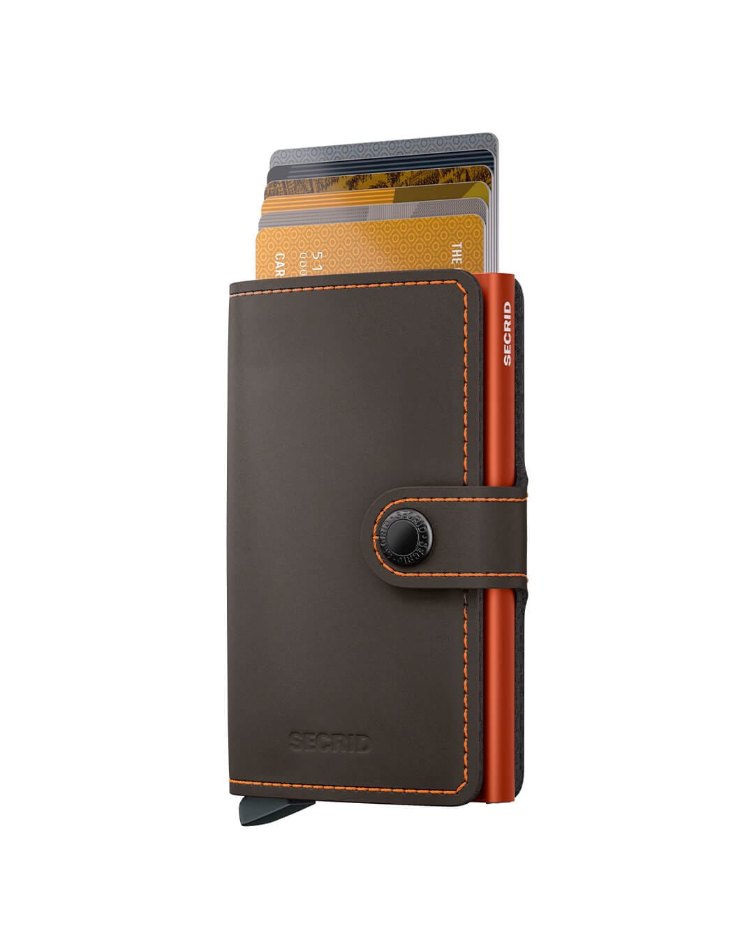 Secrid Wallets One Size Secrid Miniwallet Matte Truffle &amp; Orange