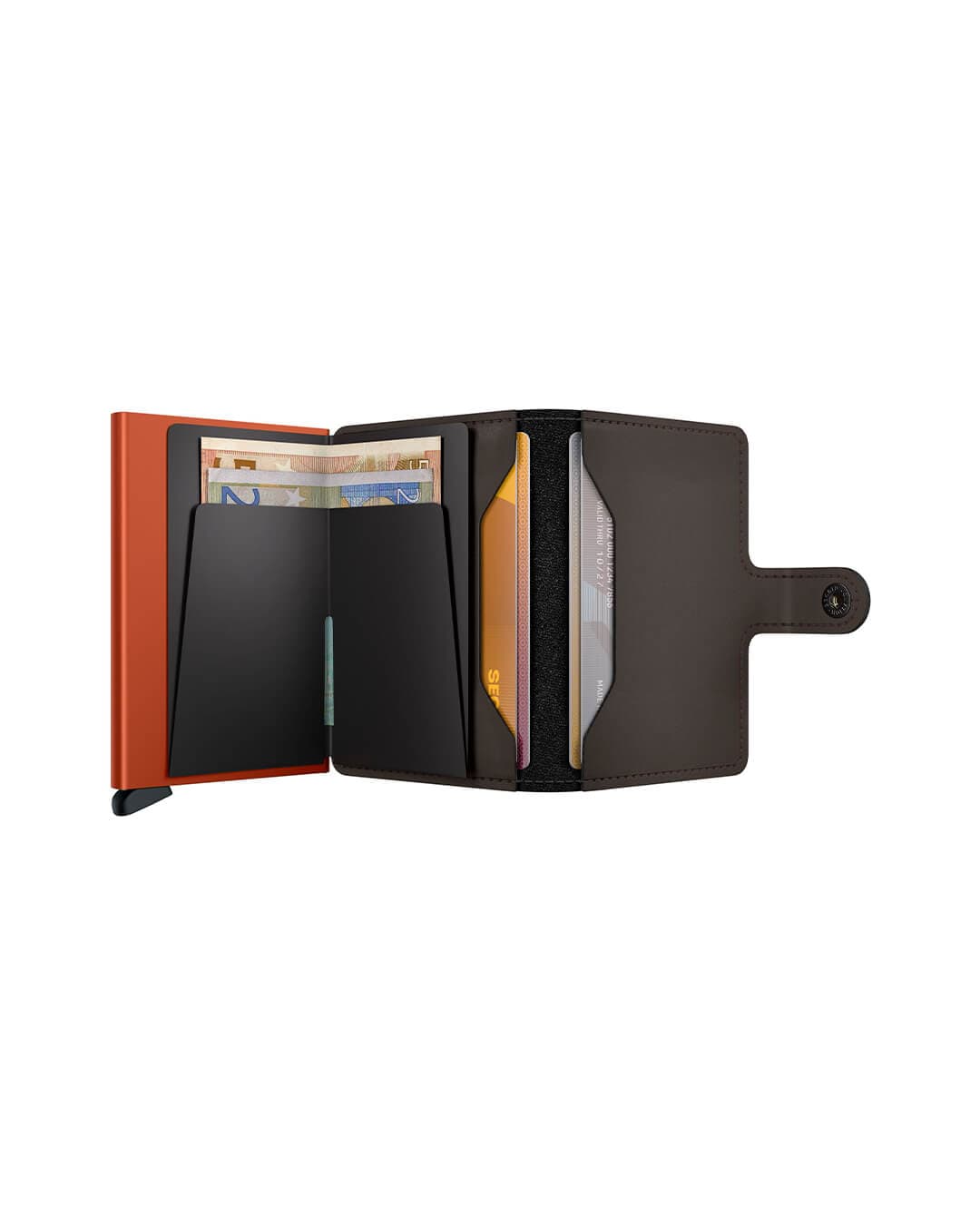 Secrid Wallets One Size Secrid Miniwallet Matte Truffle &amp; Orange