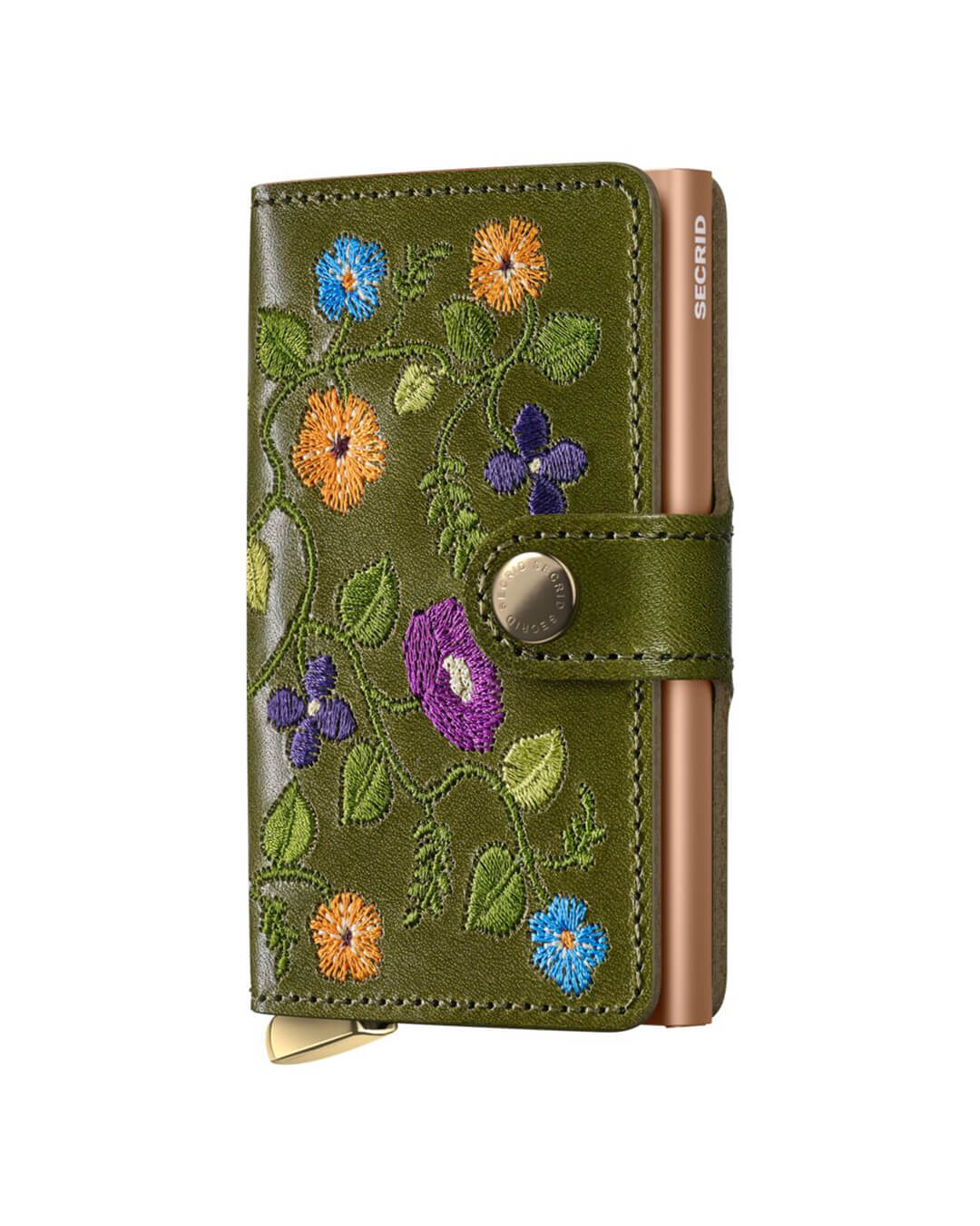 Secrid Wallets One Size Secrid Miniwallet Stitch Floral Olive+
