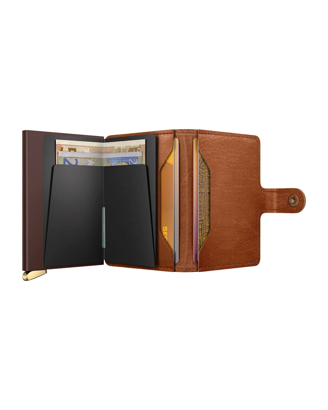 Secrid Wallets One Size Secrid Premium Miniwallet Emboss Lines Cognac