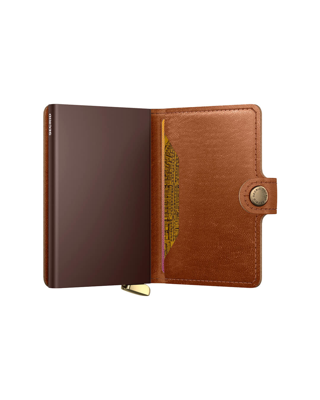 Secrid Wallets One Size Secrid Premium Miniwallet Emboss Lines Cognac