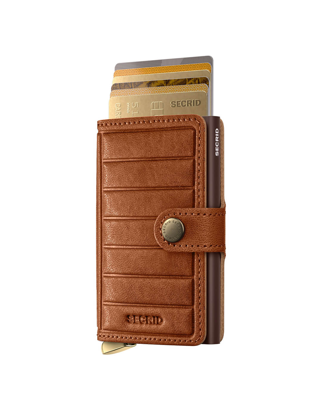 Secrid Wallets One Size Secrid Premium Miniwallet Emboss Lines Cognac