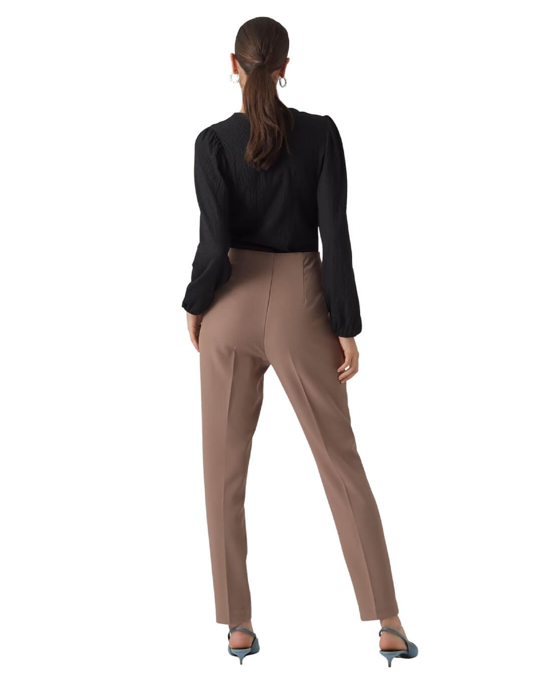 Vero Moda Trousers Vero Moda Brown Tapered High Waist Trousers