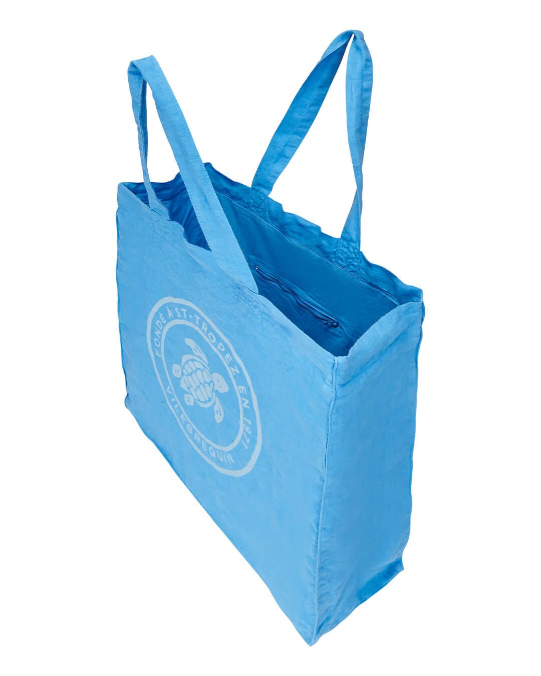Vilebrequin Bags One Size Vilebrequin Linen Blue Turtle Unisex Tote Bag
