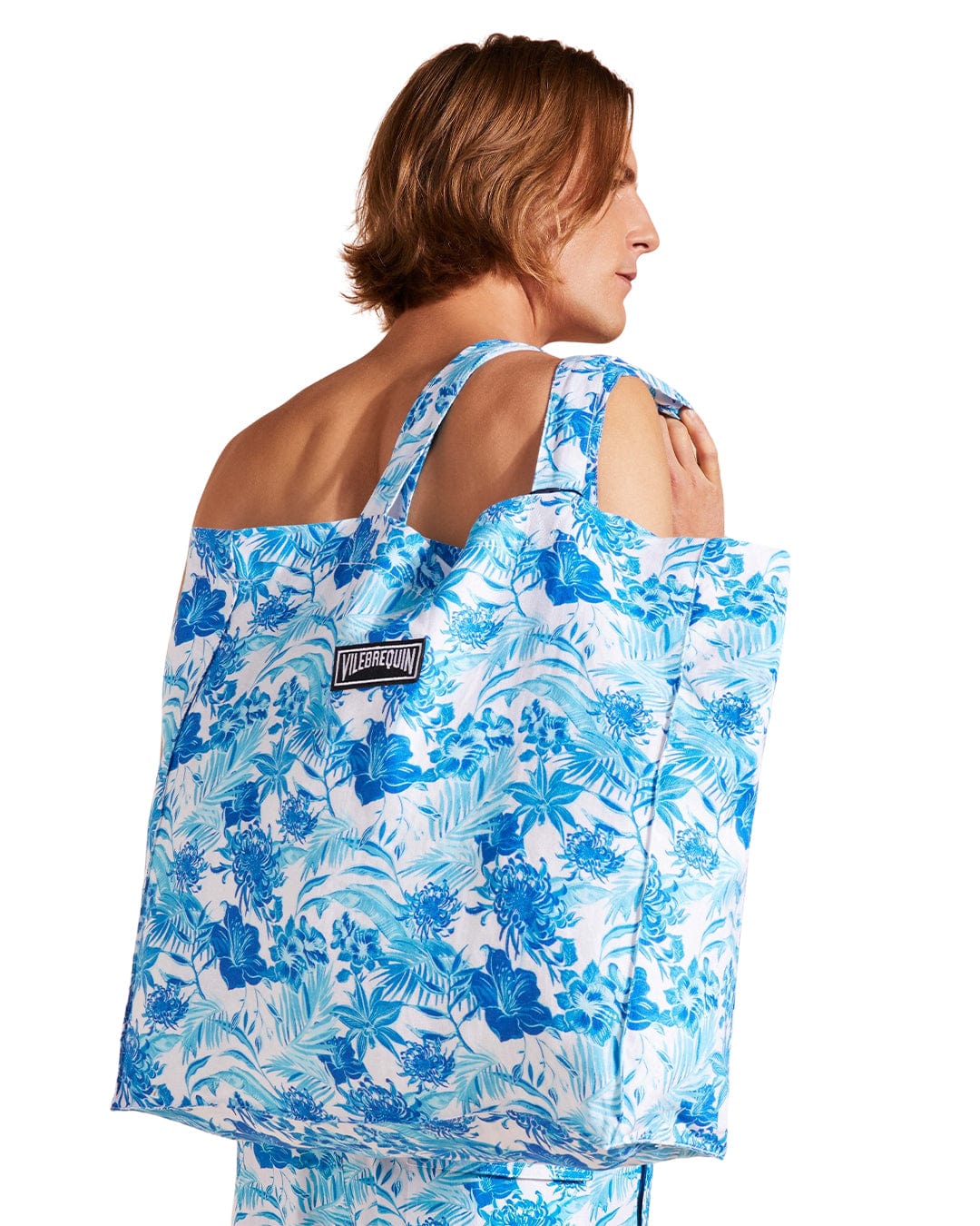 Vilebrequin Bags ONE Vilebrequin Unisex Linen Beach Bag With Tahiti Flowers