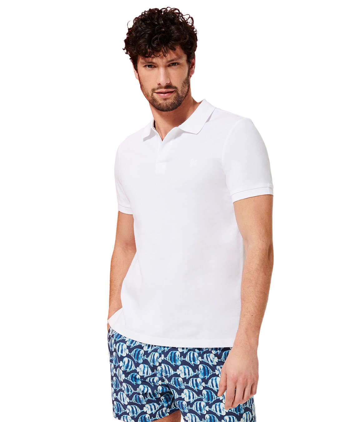 Vilebrequin Polo Shirts Vilebrequin White Organic Cotton Pique Polo Shirt