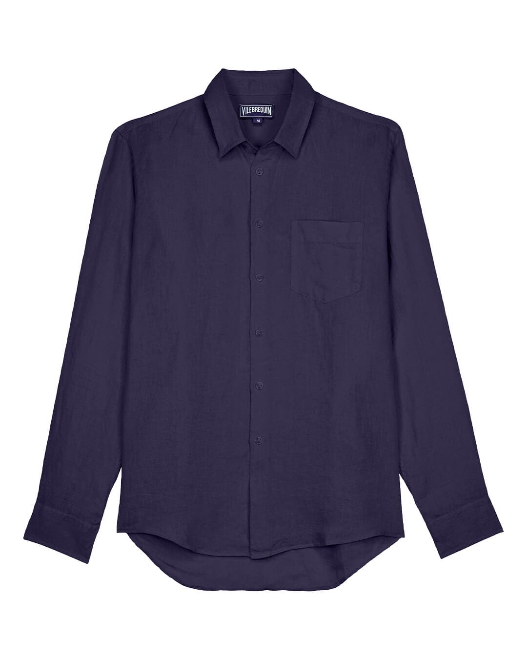Vilebrequin Shirts Vilebrequin  Bleu Marine Caroubis Linen Shirt