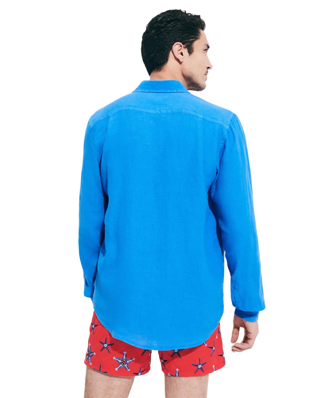 Vilebrequin Shirts Vilebrequin Blue Linen Solid Shirt