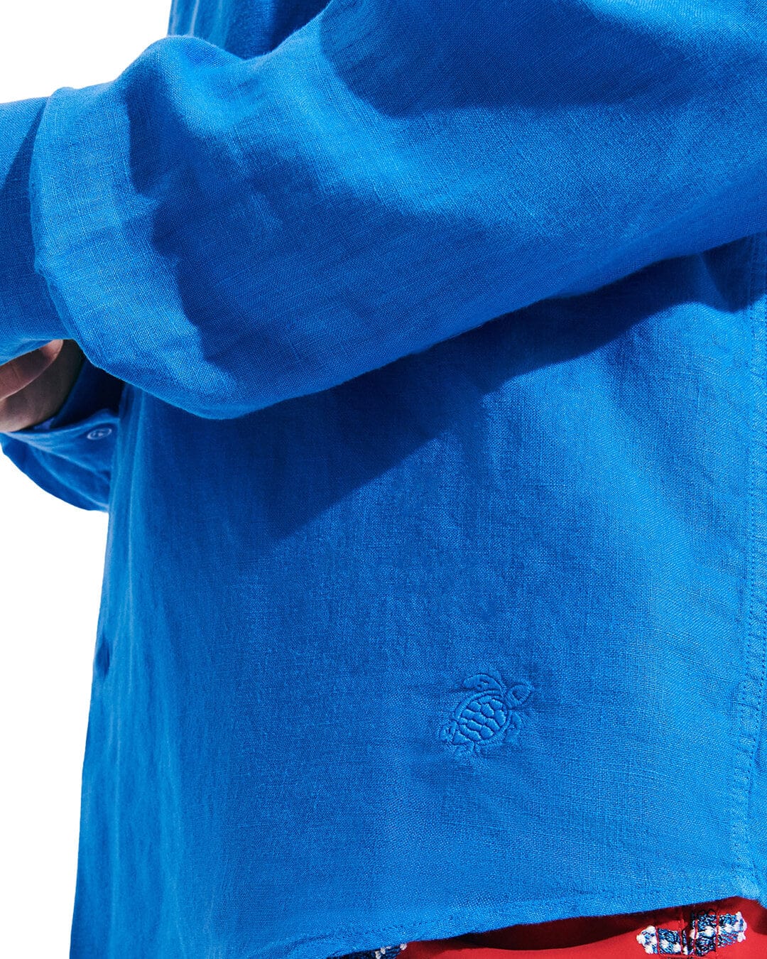 Vilebrequin Shirts Vilebrequin Blue Linen Solid Shirt