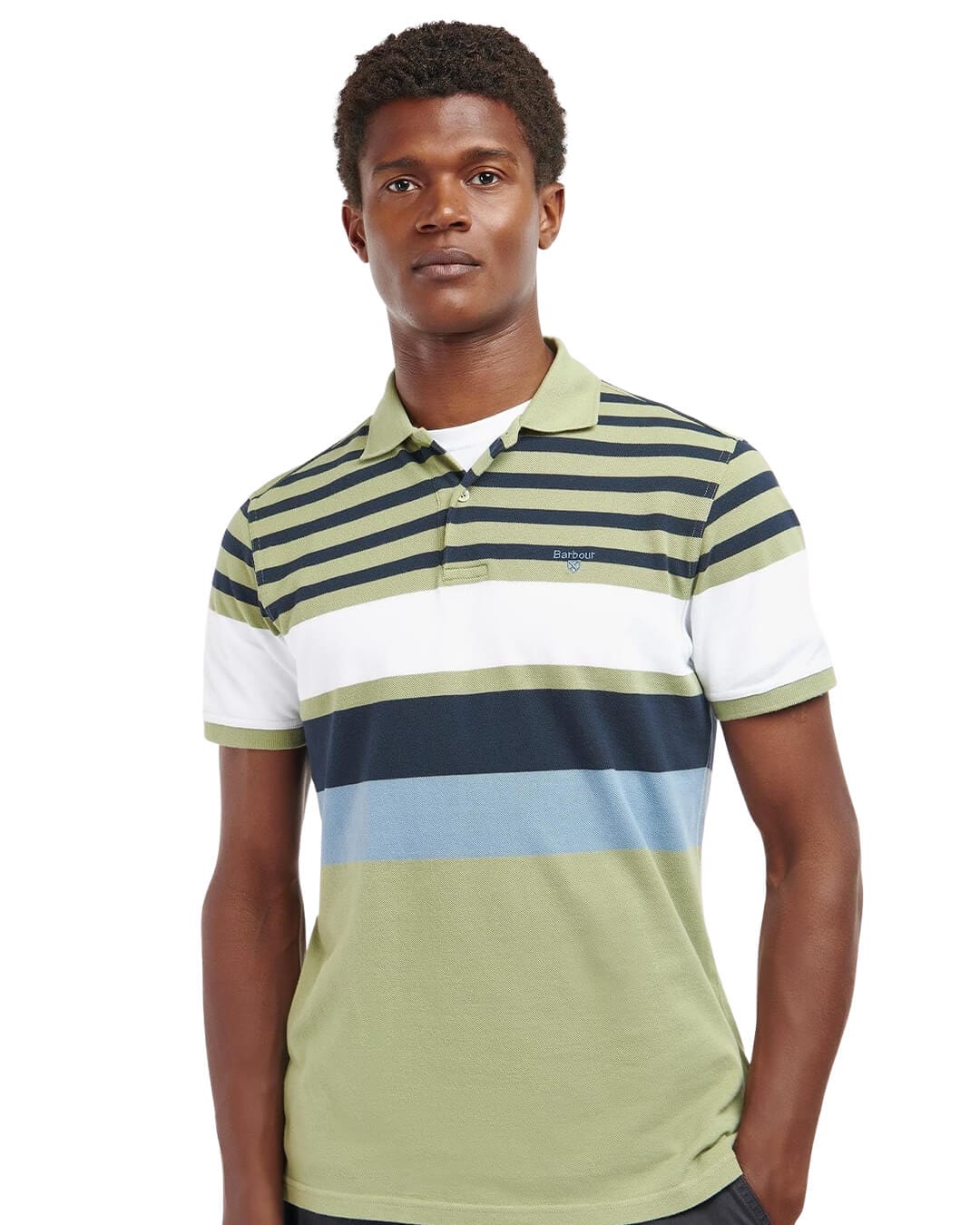 Barbour Polo Shirts Barbour Olive Tadlow Striped Polo Shirt