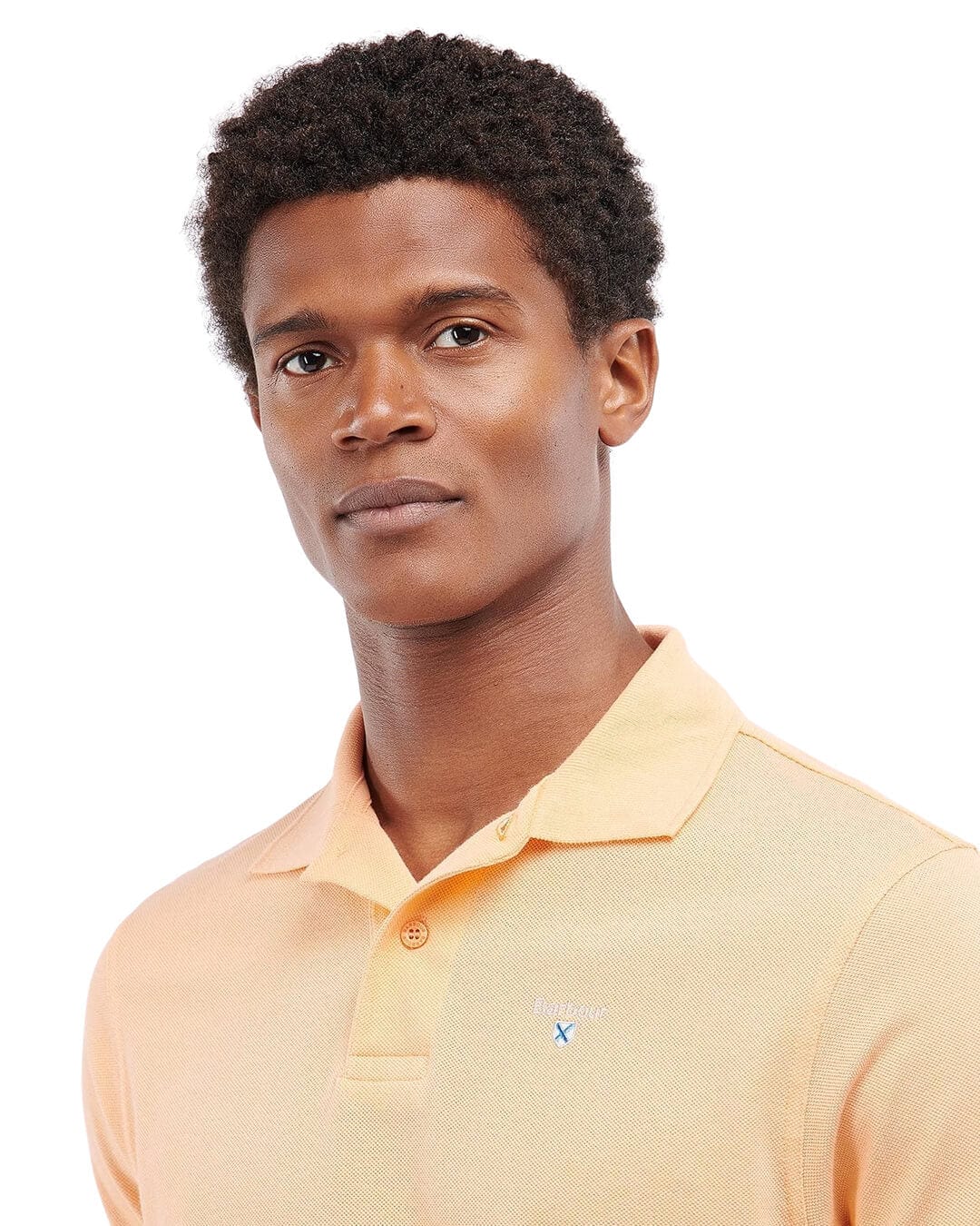 Barbour Polo Shirts Barbour Pastel Orange Sports Polo Shirt