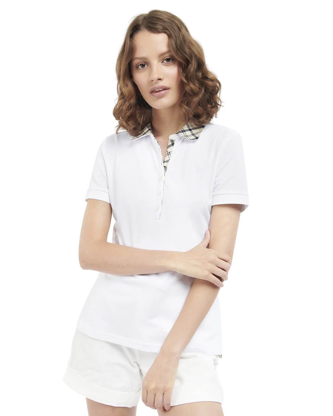 Barbour Polo Shirts Barbour White Malvern Top