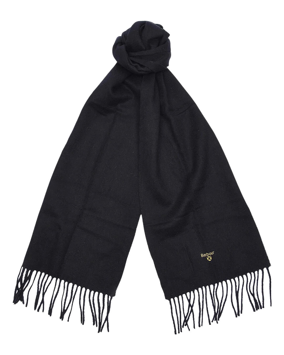 Barbour Scarves ONE SIZE Barbour Black Plain Lambswool Scarf
