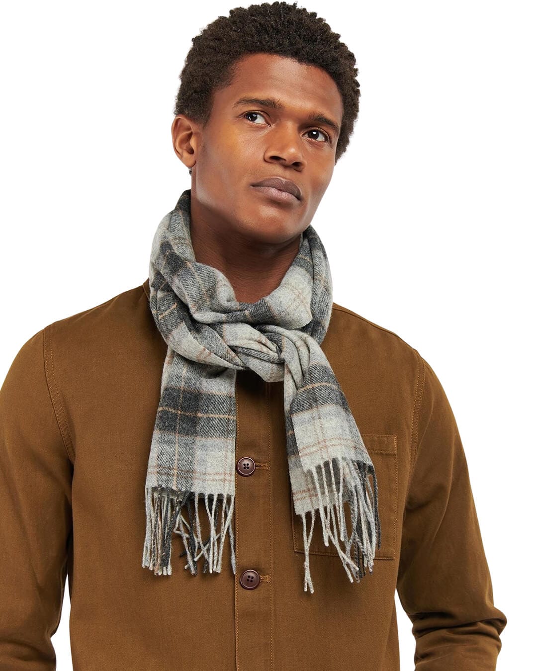 Barbour Scarves ONE SIZE Barbour Lambswool Grey Tartan Scarf