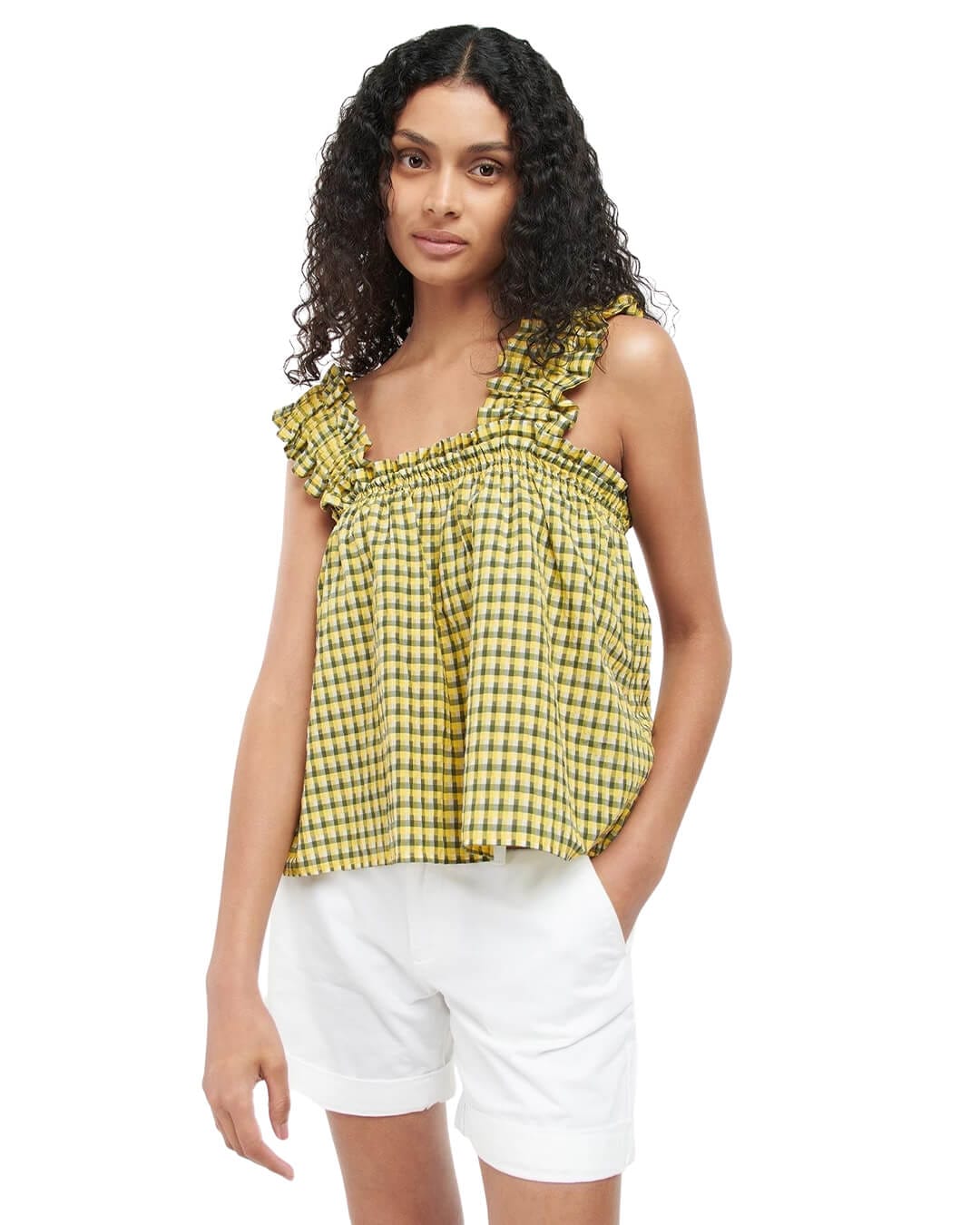 Barbour Shirts Barbour Yellow Checked Addison Shirt
