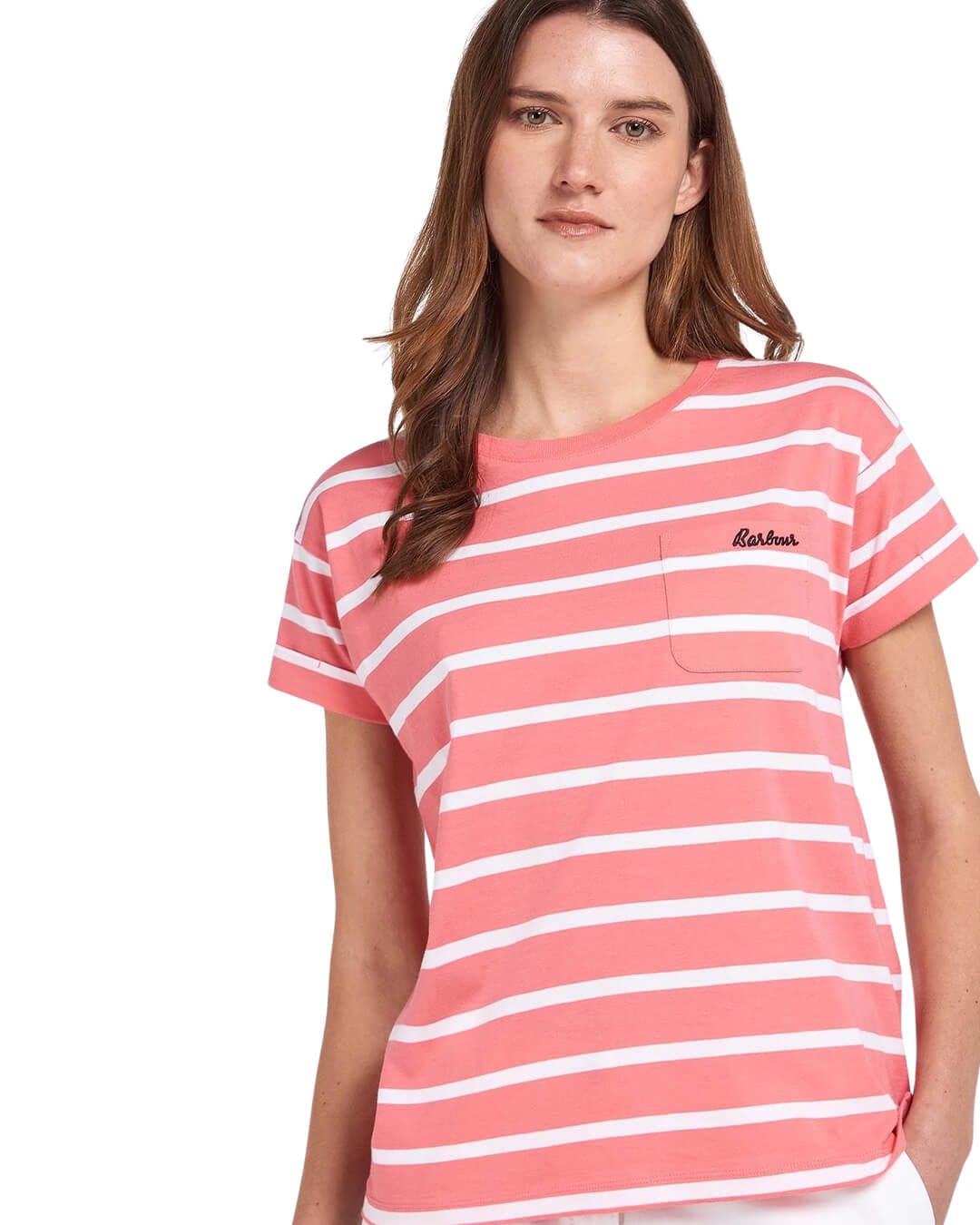 Barbour T-Shirts Barbour Pink Otterburn Striped T-Shirt